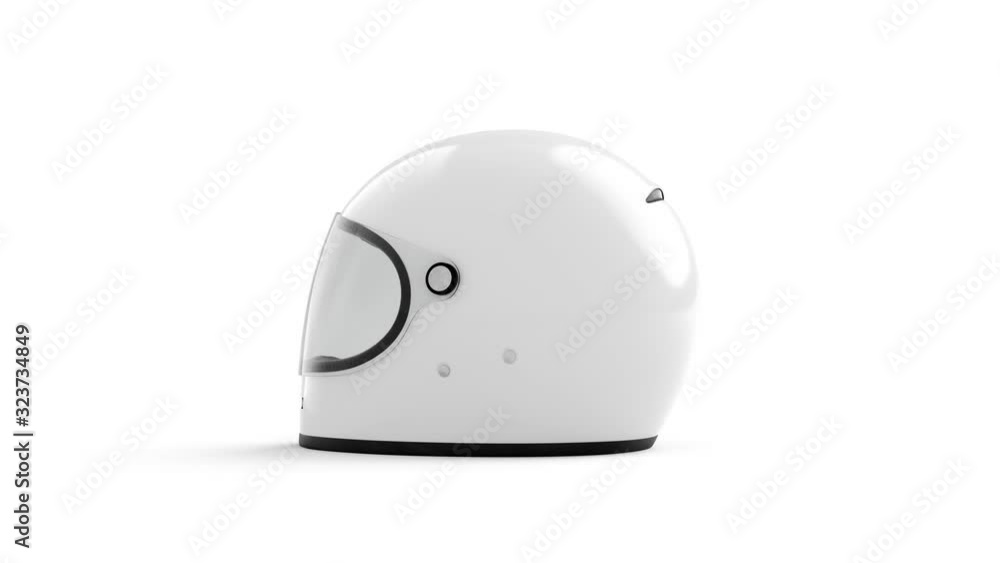 Blank white motorcycle helmet mockup, looped rotation Blank white motorcycle helmet mockup, looped rotation