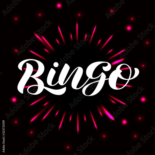 Vector stock illustration. Bingo brush lettering for banner or card.