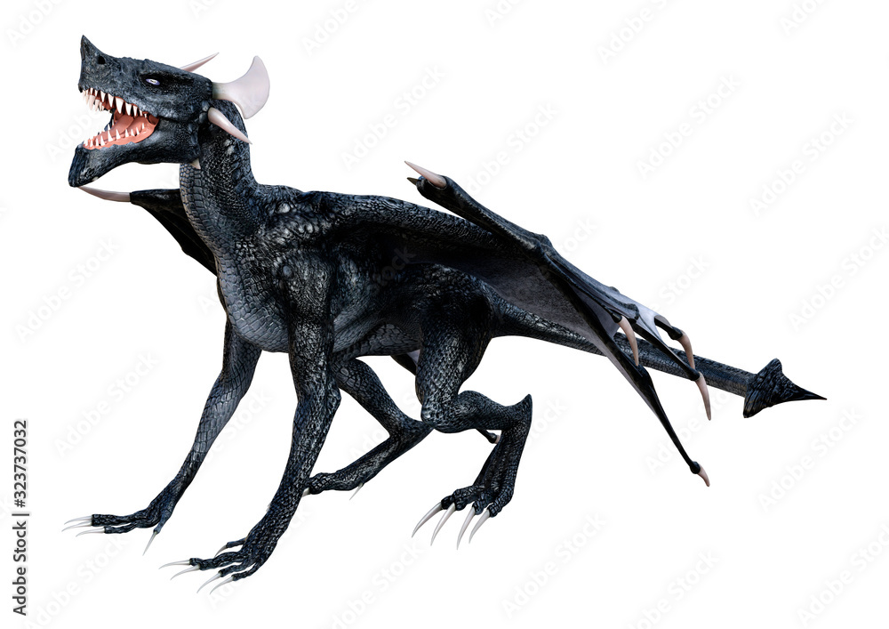 3D Rendering Fairy Tale Dragon on White 3D Rendering Fairy Tale Dragon on White
