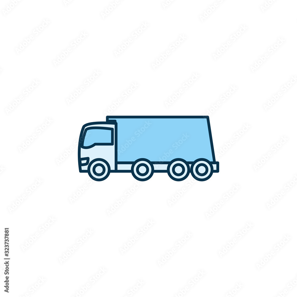 Isolated truck vehicle line style icon vector design Isolated truck vehicle line style icon vector design