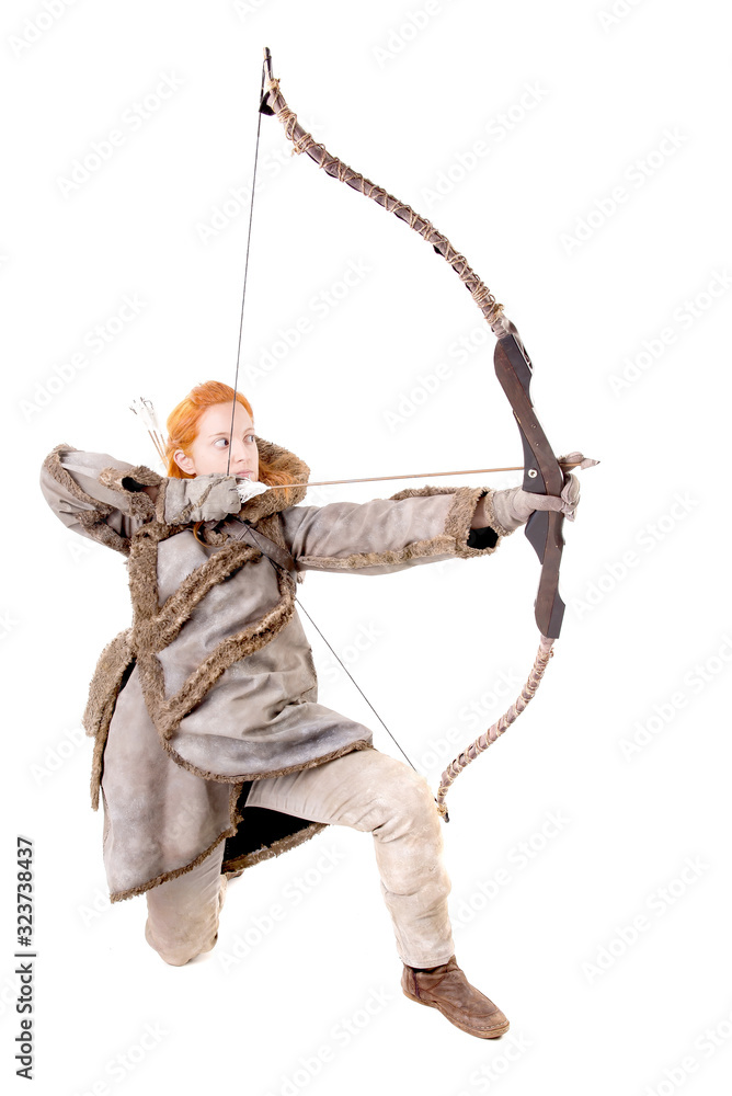 Fototapeta premium female archer posing
