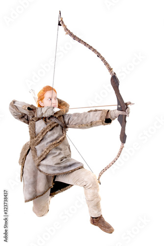 female archer posing