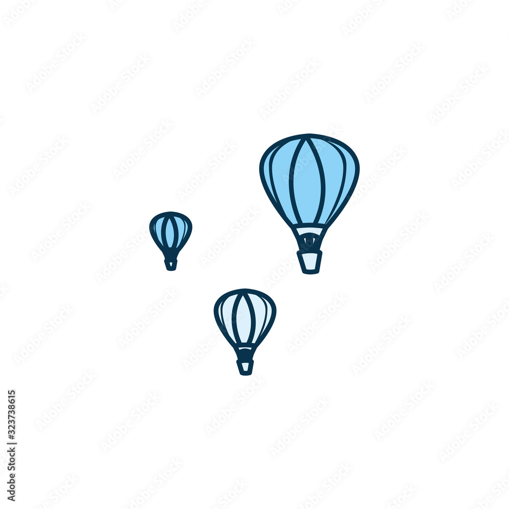 Isolated hor air balloons vehicle line style icon vector design Isolated hor air balloons vehicle line style icon vector design