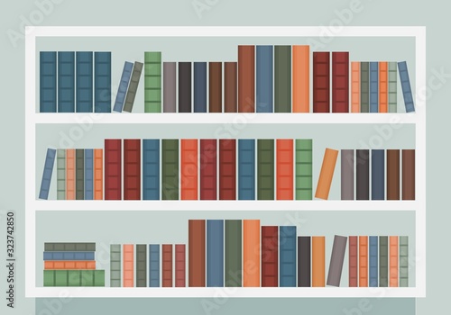 Modern bookcase vector