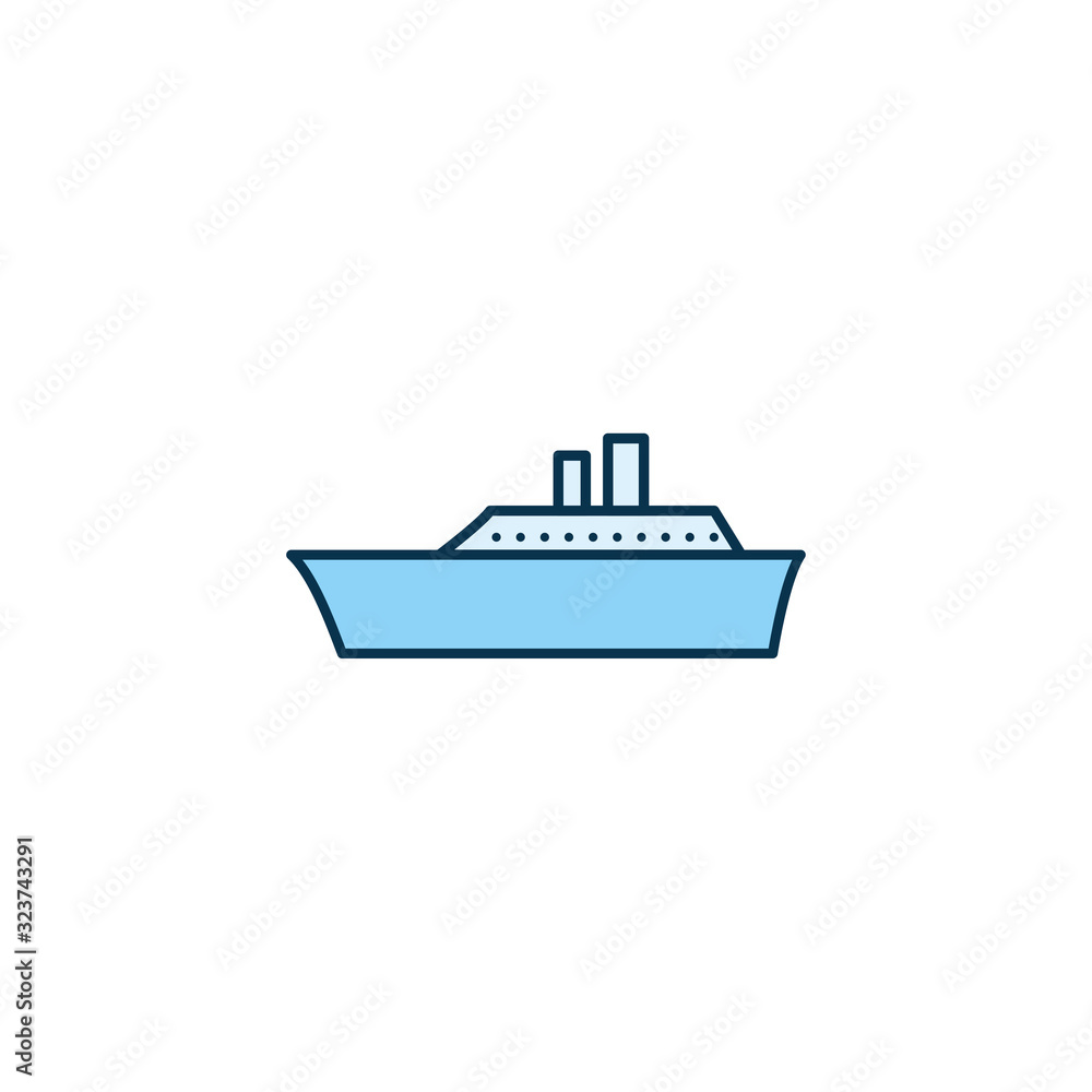 Isolated ship vehicle line style icon vector design Isolated ship vehicle line style icon vector design