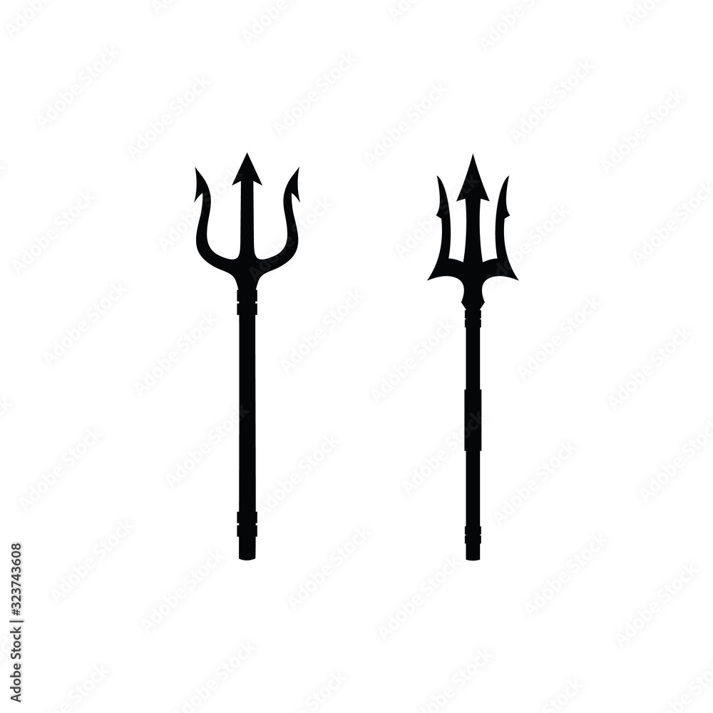 Vintage Trident Spear of Poseidon Neptune God Triton King logo design ...