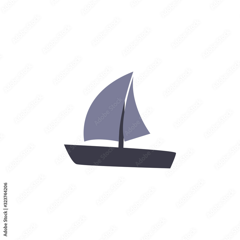 Isolated sailboat fill style icon vector design