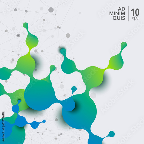 Science and medicine abstract background with connection molecules and atoms. Vector illustration design template