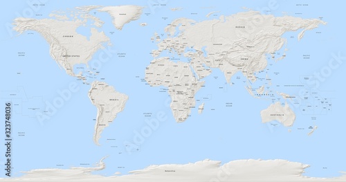 Fototapeta Naklejka Na Ścianę i Meble -  world map with country names on a blue background