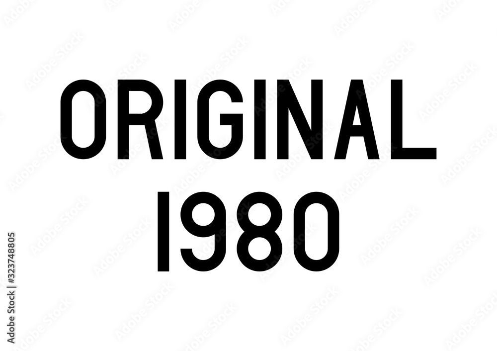 Original year 1980 text on white background