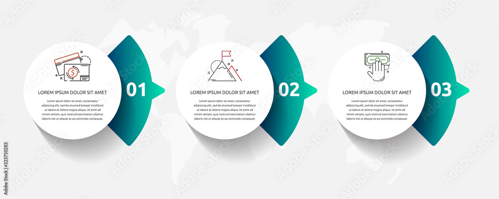 Vector template circle infographics. Business concept with 3 arrows and ...