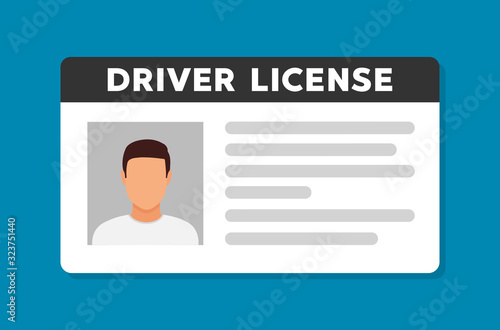 Driver license id with photo avatar icon
