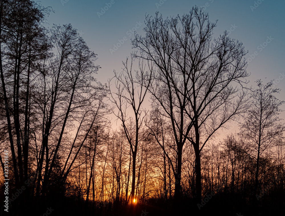 Beautiful sunset at Arnstorf, Bavaria, Germany Beautiful sunset at Arnstorf, Bavaria, Germany
