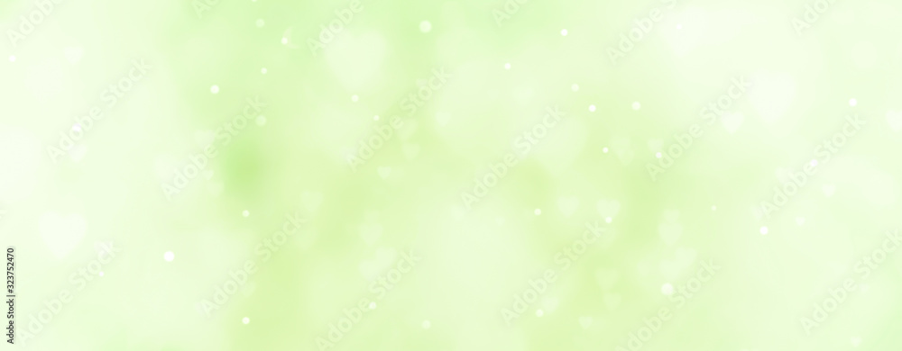 Spring background - abstract banner - Heart shaped bokeh