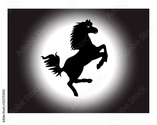 horse animal logo design abstract vector mustang