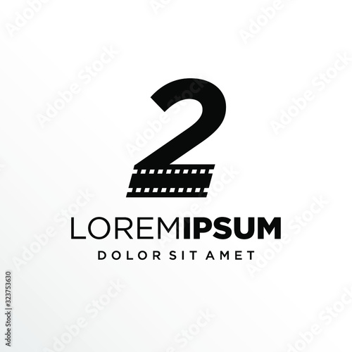 Initial Number 2 with Filmstrip Logo Design