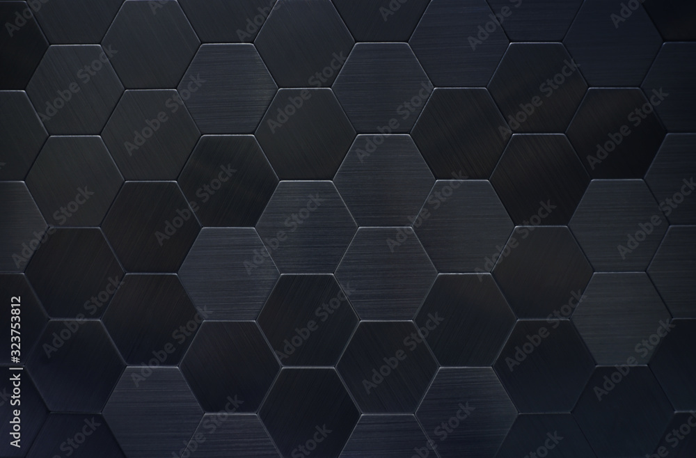 Black tiles texture hexagon Black tiles texture hexagon