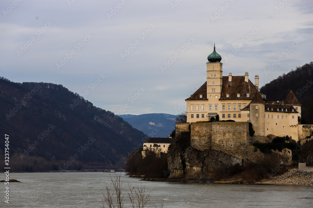Great monastery between the mountains of Wachau valley, Schloss Schönbühel.