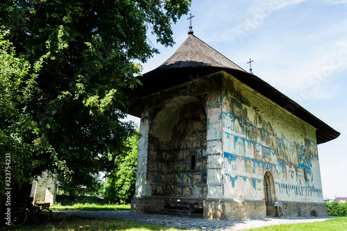 The Arbore Church is a Romanian Orthodox monastery church in Arbore Commune  Suceava County  Romania. Built in 1502 by Luca Arbore  and is one of eight buildings that make up the churches of Moldavia 