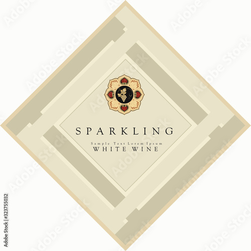 WINE LABEL RED AMARONE AND WHITE SPARKLING PROSECCO 
