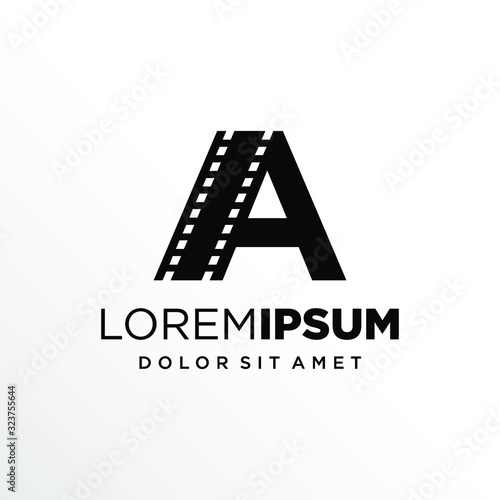 Initial Letter A with Filmstrip Logo Design