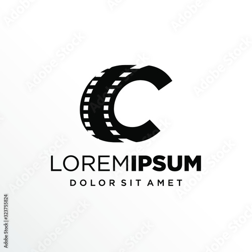 Initial Letter C with Filmstrip Logo Design