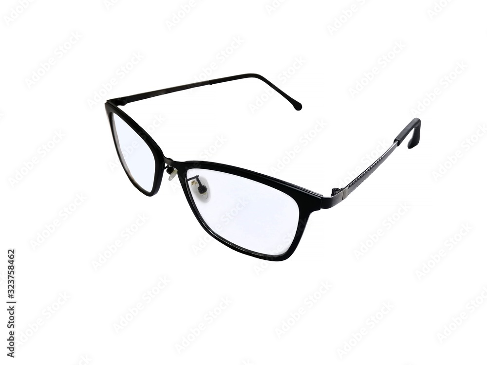 Stylish dark glasses close-up on a white background. Stylish dark glasses close-up on a white background.