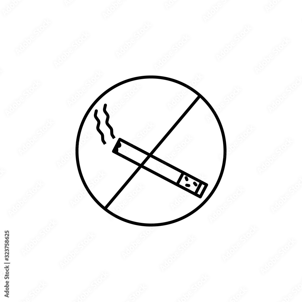 cigarette line illustration icon on white background cigarette line illustration icon on white background