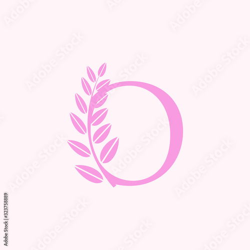 logo letter o with icon leaf vector design