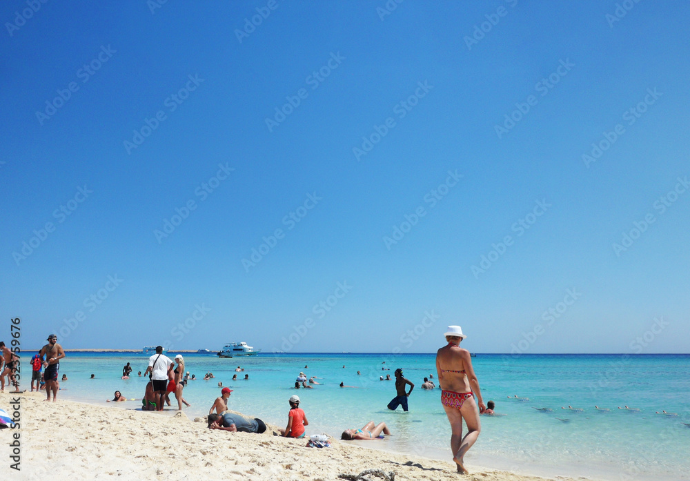 family on the beach