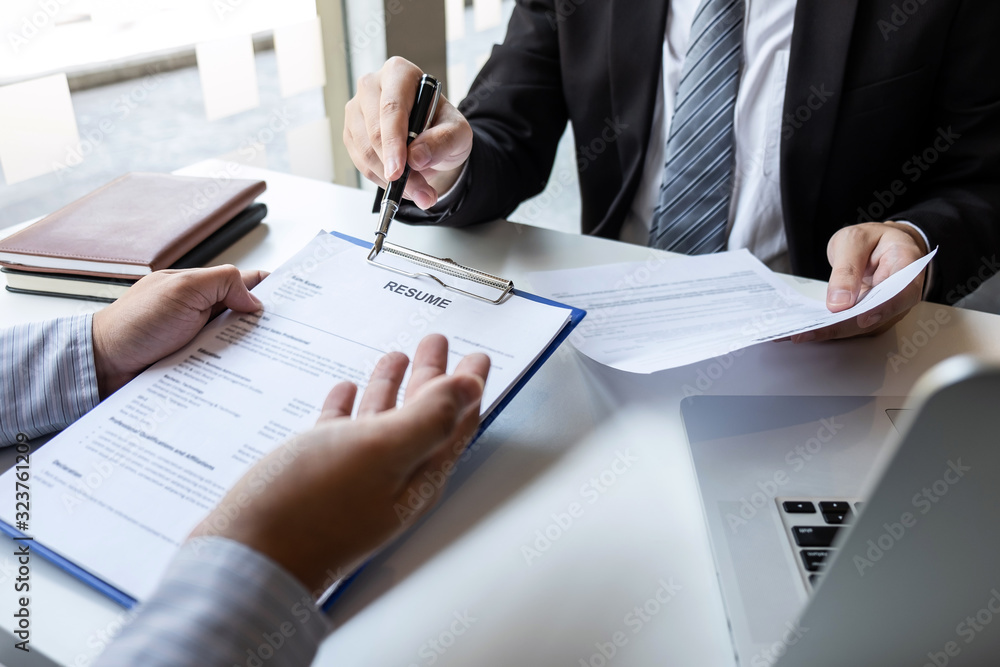 Business interview consider and asking candidate questions a resume conversation during about profile of candidate, conducting a job interview listen to answers to thought Business interview consider and asking candidate questions a resume conversation during about profile of candidate, conducting a job interview listen to answers to thought