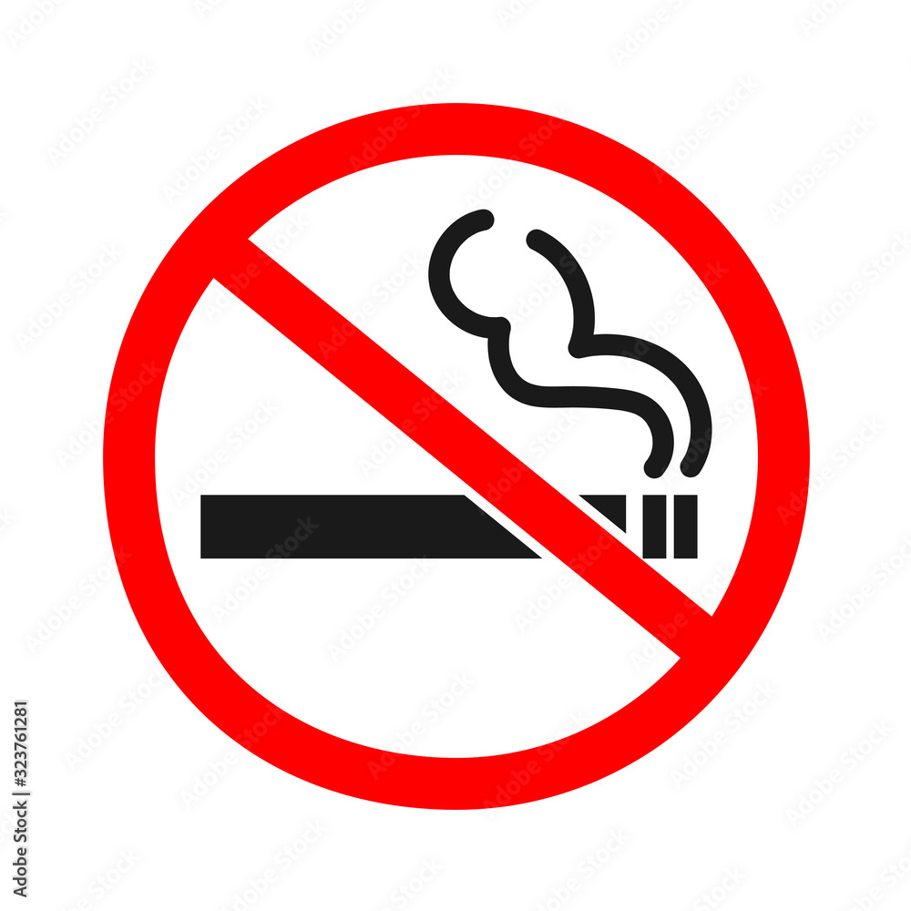 No smoking sign on white background. No smoking sign on white background.