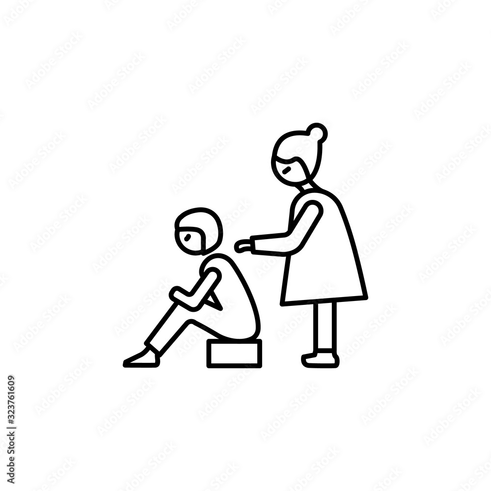 mourning line illustration icon on white background mourning line illustration icon on white background