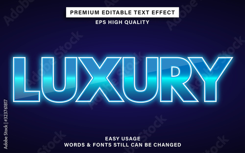 Blue luxury text effect