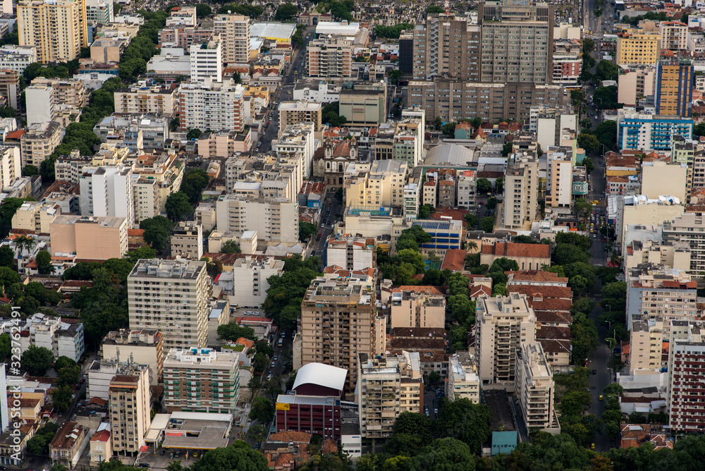 Elevated View of the City With Many Buildings
