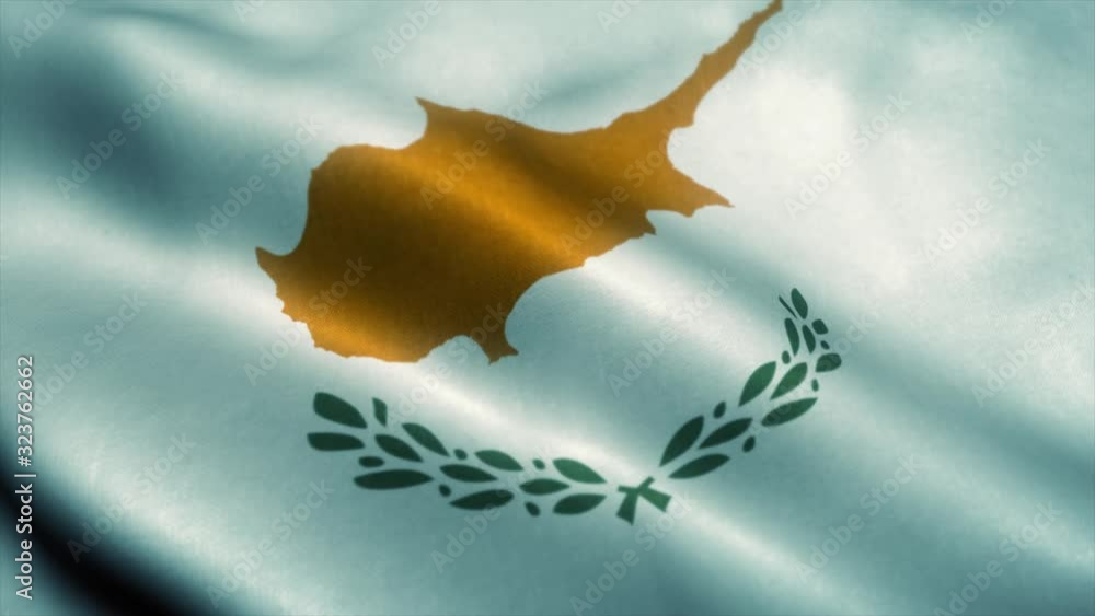 Cyprus flag waving in the wind. National flag of Cyprus. Sign of Cyprus ...