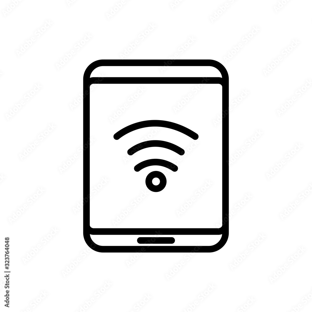 Isolated smartphone and wifi line style icon vector design Isolated smartphone and wifi line style icon vector design