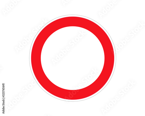 No entry road sign vector illustration. Not allowed sign isolated on white background. No entry of all vehicles in both directions.
