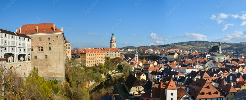 Panorama of Krumlov in the Czech Republic.