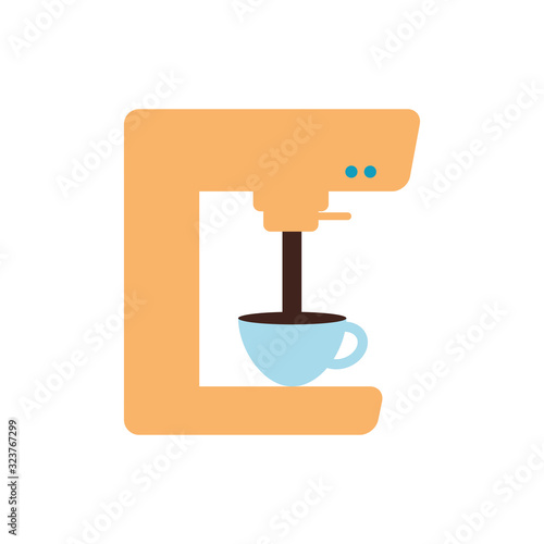 Isolated coffee machine flat style icon vector design