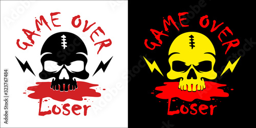 Game over - icon of the end game of the losing player. Illustration, vector