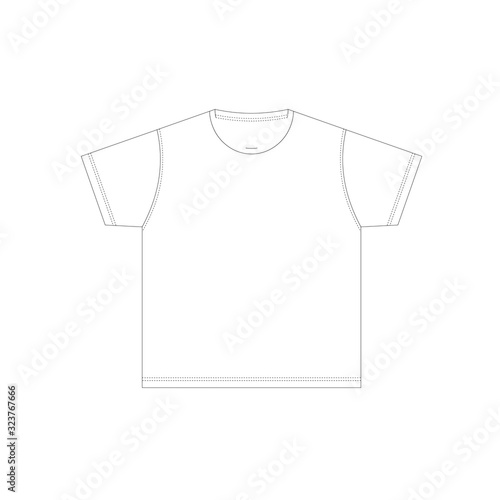 Vector illustration of men t-shirt template, design isolated on white