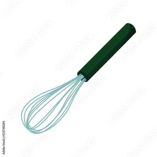 Kitchen whisk realistic vector illustration. Cooking equipment.