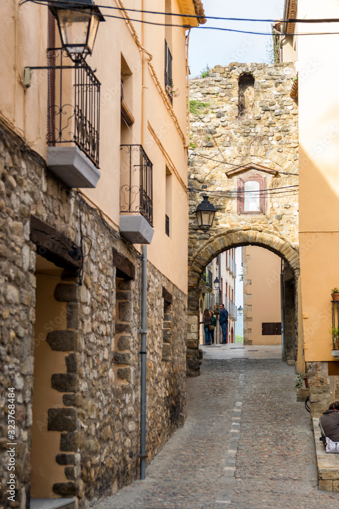 Besalu medieval village in Girona, Catalonia, Spain.