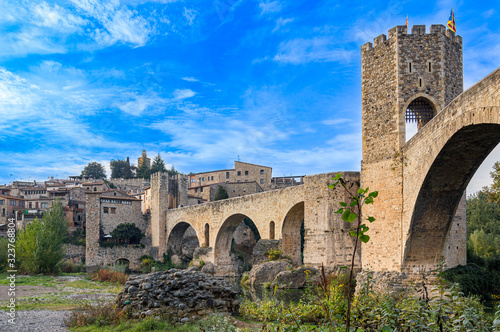 Besalu medieval village in Girona  Catalonia  Spain.
