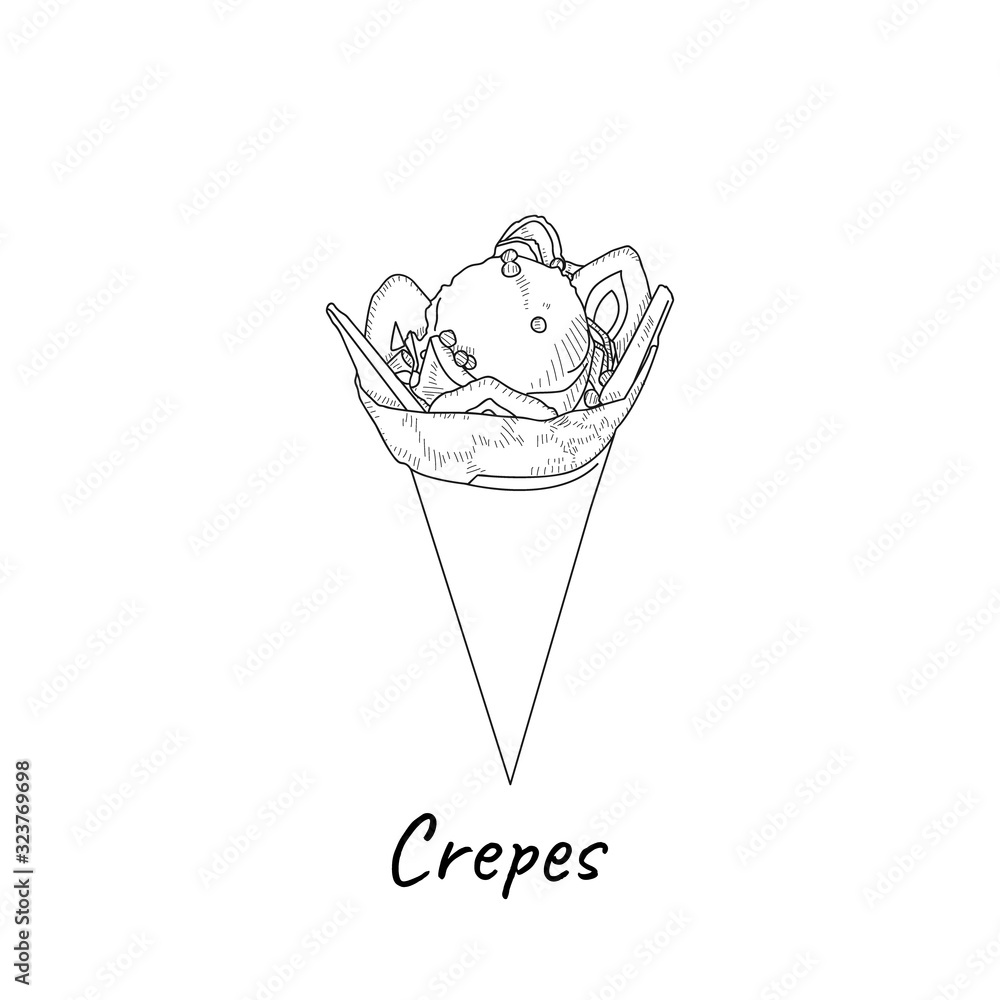 Hand drawn crepes illustration vector eps 10 Hand drawn crepes illustration vector eps 10