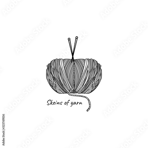 Hand drawn skein of yarn illustration vector eps 10