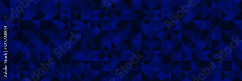 Dark royal navy blue geometric universal business background. Abstract elegant seamless presentation pattern. Minimal empty triangular BG. Halftone monochrome classic cover. Modern luxury color 2020