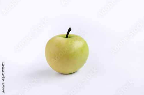 fruit of apple tree, yellow, isolated on white background