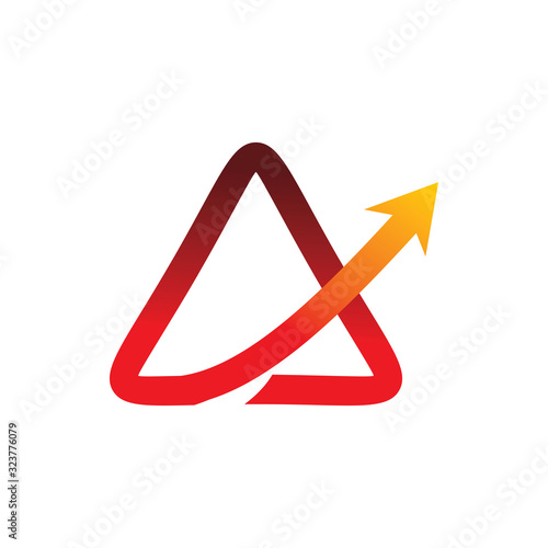 red arrow triangle color logo design